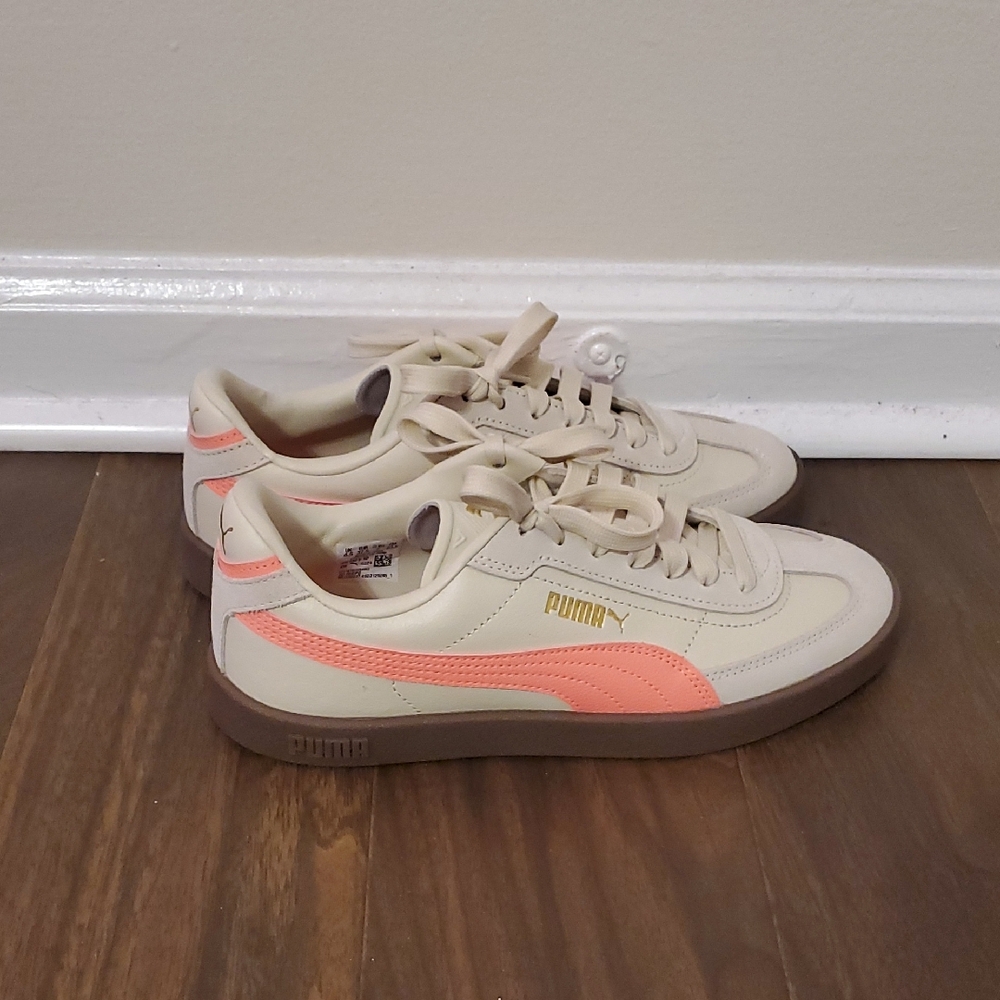 Puma Cream and Coral Sneakers